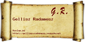 Gellisz Radamesz névjegykártya